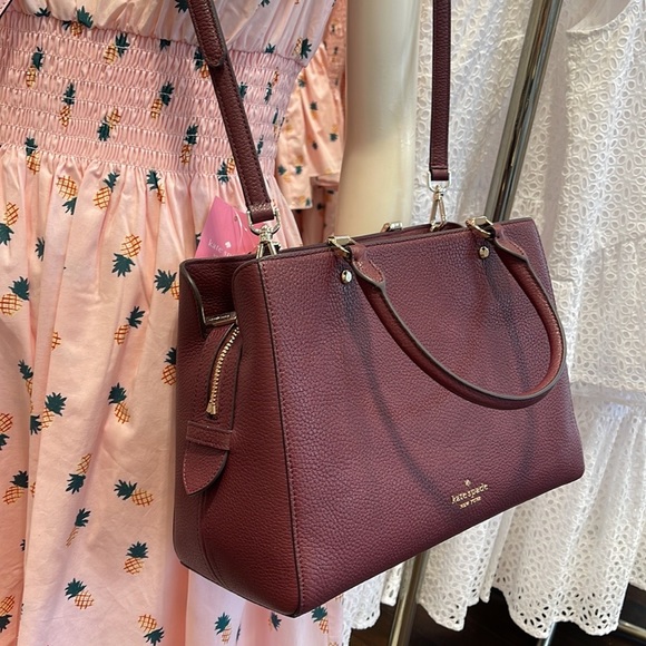 Kate Spade Leila Medium Triple Compartment Satchel 
Sherrywood - Picture 7 of 16